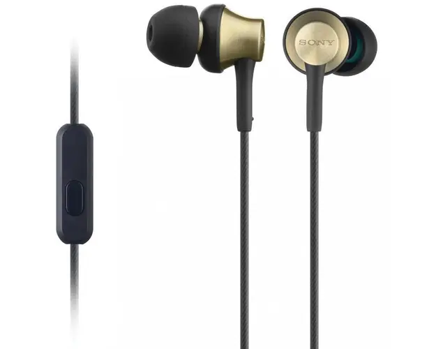 Casti audio In-ear Sony MDREX650APT, Control Telefon, Negru/Auriu
