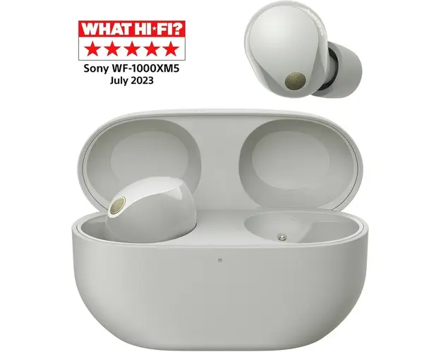 Casti Audio In-Ear Sony WF-1000XM5S, True Wireless, Bluetooth, Noise cancelling, Microfon, Autonomie de pana la 24 ore, Incarcare rapida, IPX4, Silver