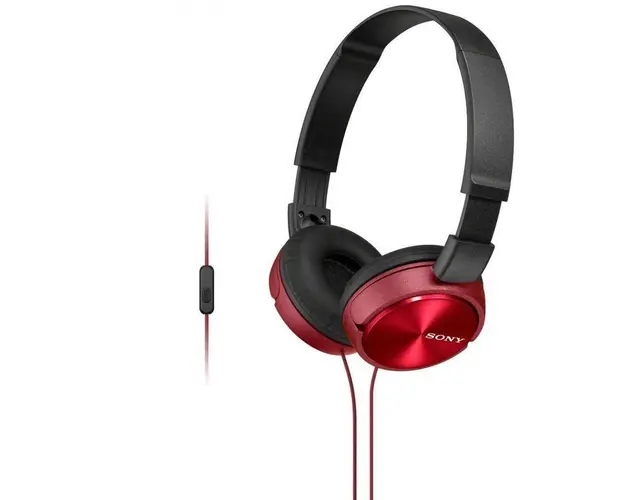 Casti On Ear Sony MDR-ZX310APR, Cu fir, Microfon, Rosu