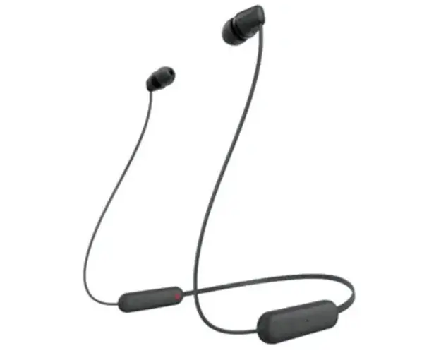 Casti In-Ear Sony WI-C100B, Wireless, Bluetooth, IPX4, Microfon, Fast pair, Autonomie 25 ore, Negru