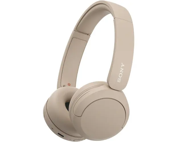 Casti On Ear Sony WH-CH520C, Wireless, Bluetooth, Microfon, Multipoint connection, Quick Charge, Autonomie 50 ore, Bej