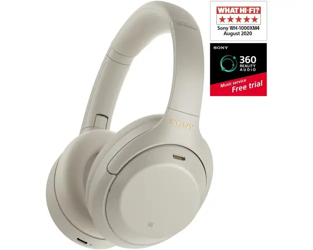 Casti Over the ear Sony WH1000XM4S.CE7, Wireless, Bluetooth, Noise cancelling, Argintiu