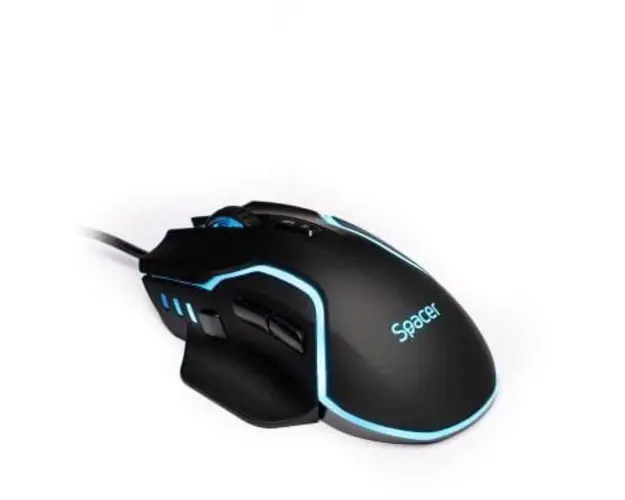 Mouse gaming Spacer SPGM-ALIEN-RACE, USB, 12.000 dpi, iluminare RGB (Negru)