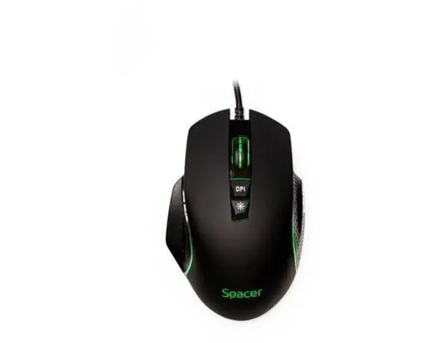 Mouse Gaming Spacer SPGM-PULSAR-SPEED, USB, 8.000 DPI, iluminare RGB (Negru)