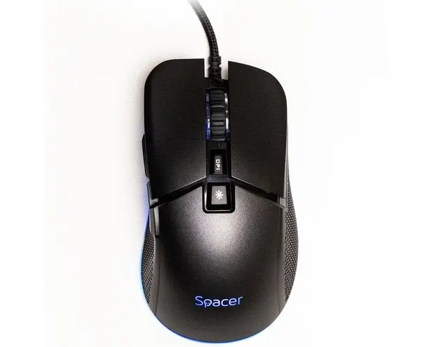 Mouse Pulsar Pro,Spacer, gaming, cu fir, USB, optic, rezolutie ajustabila 8.000 dpi, butoane/scroll 7/1, iluminare RGB, negru