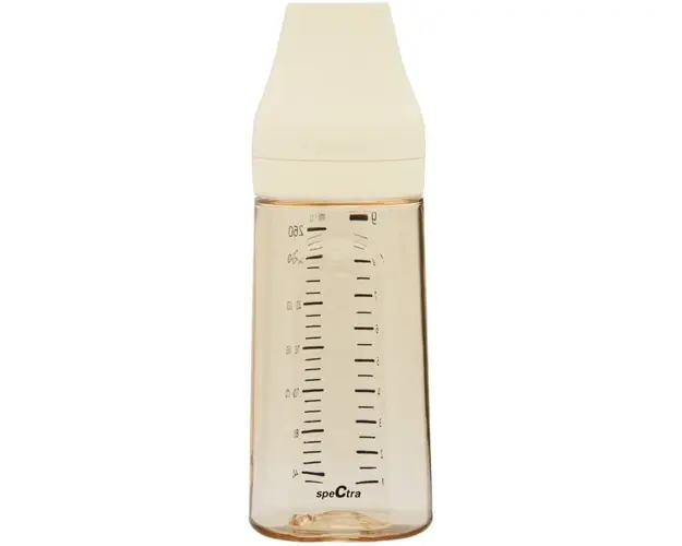 Biberon anticolici premium Spectra, cu tetina M, galben, 260 ml