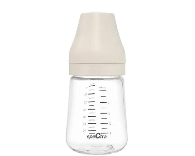 Biberon PA anticolici premium cu tetina S Spectra, crem, 160 ml