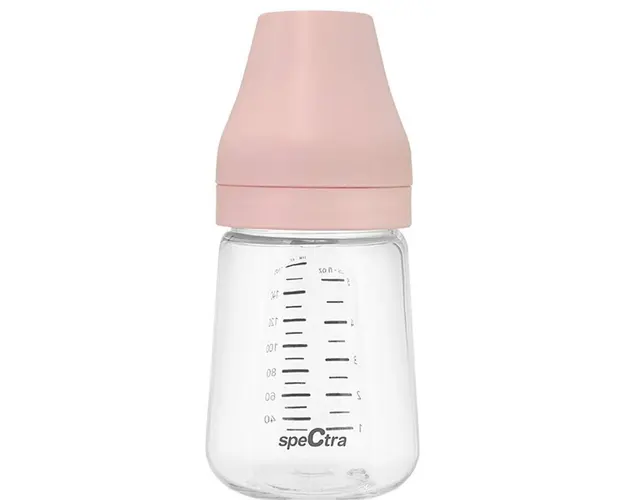 Biberon PA anticolici premium cu tetina S Spectra, roz, 160 ml