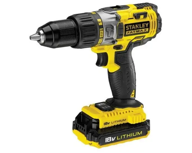 Masina de gaurit si insurubat cu acumulator Stanley FMC625D2, 18V, 1600 rpm, Negru/Galben