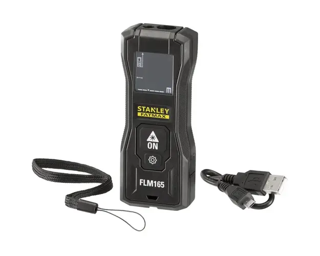 Telemetru laser Stanley Fatmax FMHT77165-0, 50 m distanta masurare, +/- 1.5 mm abatere masura, functie pitagora, masurare continua, metric/inch unitate masura