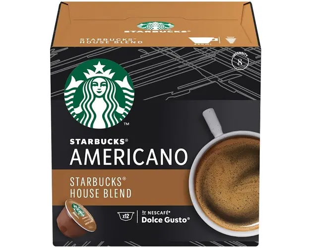 Capsule cafea Starbucks House Blend Americano by Nescafé Dolce Gusto, prajire medie, 12 capsule, 102g