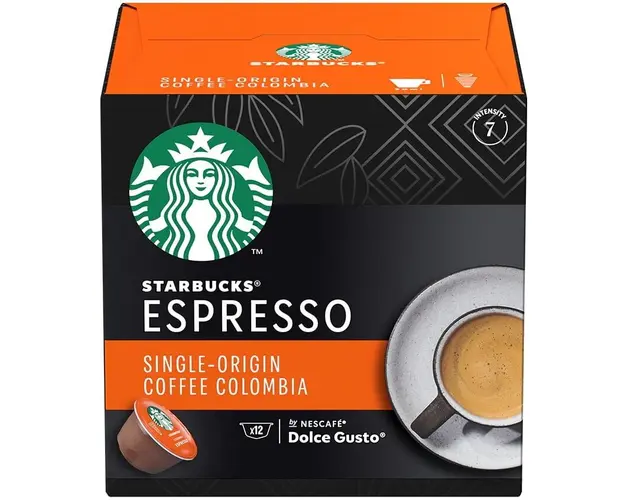 Capsule cafea Starbucks Single-Origin Colombia Espresso by Nescafé Dolce Gusto, prajire medie, 12 capsule, 66g