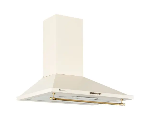 Hota semineu Studio Casa Onda Beige Retro, 270 mc/h, 1 motor, 3 viteze, 60 cm, crem/bronz
