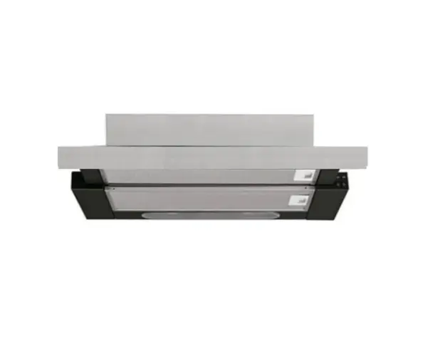 Hota telescopica Studio Casa Alizee 60 X, 2 motoare, putere de absorbtie 450 m3/h, Inox/ Negru