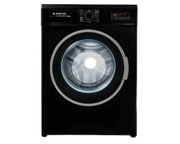 Masina de spalat rufe HYDRA TWIN JET 1208 LED Black, Studio Casa, 8 Kg, 1200 rotatii / minut, 15 programe, Tehnologie ”Twin Jet System- tehnologie performanta de reducere a consumului de energie, Clasa eficienta energetica C, Negru