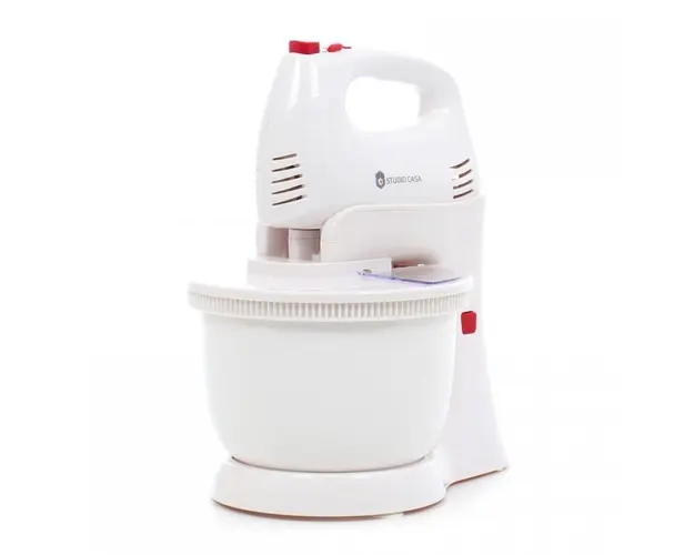 Mixer cu bol Studio Casa, HM 422 W/R Missy Family, 300 W, Bol rotativ, 5 Viteze + Turbo, Alb