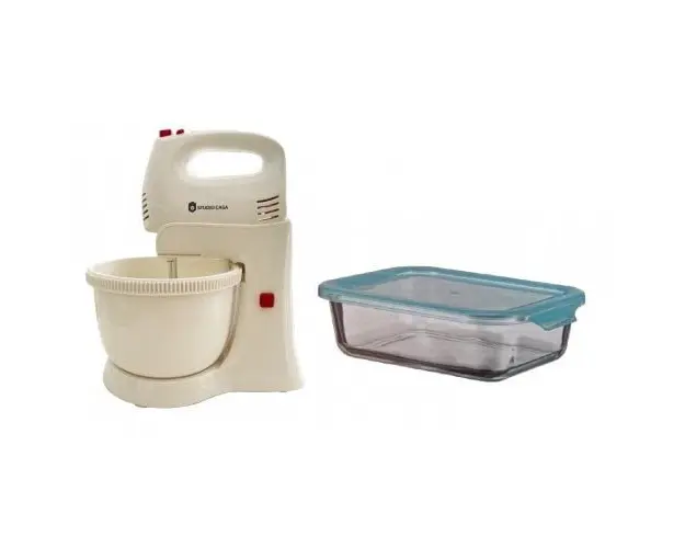 Pachet Mixer Cu Vas Missy Family Hm422 W/R + Caserola Termorezistenta, pentru depozitare alimente, Fresh, 1.5 L