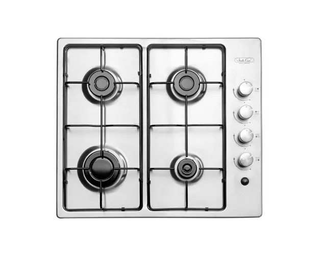 Plita incorporabila gaz Studio Casa Milano PG 60, 4 arzatoare, aprindere electrica, gratar emailat, inox