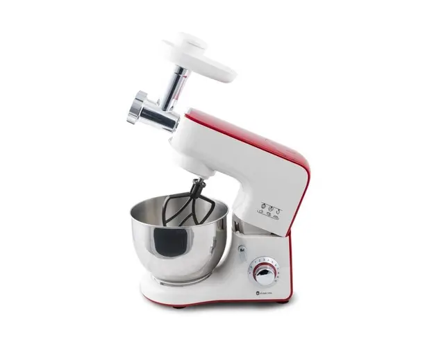 Robot de bucatarie Studio Casa French Cuisine 9051W/R, 1000 W, bol inox 5.5 l, 10 viteze, accesoriu tocat carne, alb/rosu