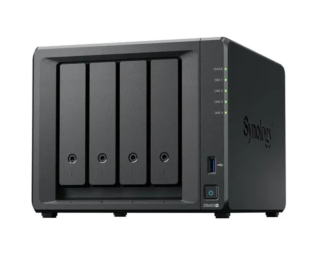 Network Attached Storage Synology DiskStation DS423+, Procesor Intel Celeron J4125 Dual Core 2Ghz, 2 GB DDR4, 4-Bay, 2 x Gigabit LAN, 2 x USB 3.1, 2x M.2 NVME
