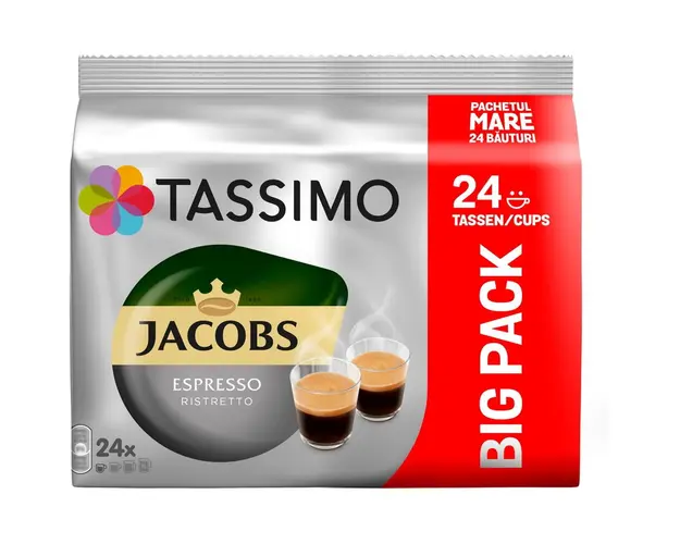 Capsule cafea, Jacobs Tassimo Espresso Ristretto, 24 bauturi x 50 ml, 24 capsule