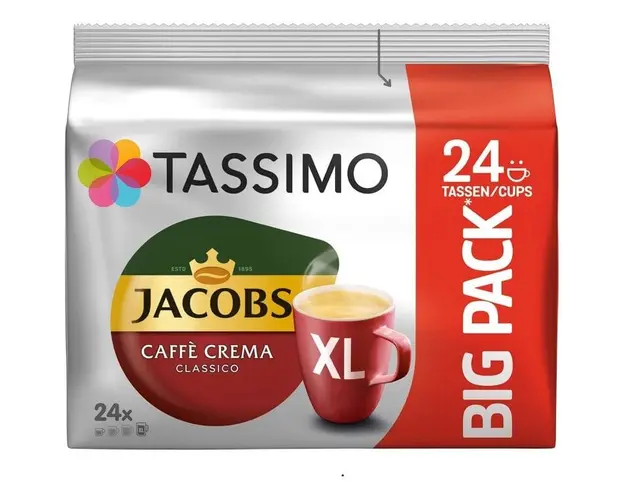 Capsule cafea Tassimo Cafe Crema XL, Big Pack, 24 bauturi x 215 ml