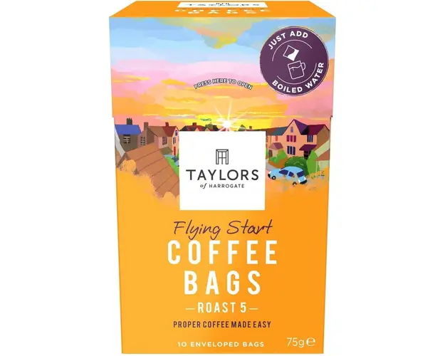 Cafea Pliculete Flying Start, Taylors of Harrogate, 10 pliculete ambalate individual, 100% Arabica, 75 g