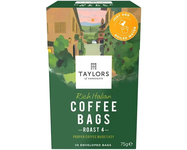 Plicuri Cafea Rich Italian Taylors of Harrogate, 100% Arabica, 10 pliculete, 75 gr.