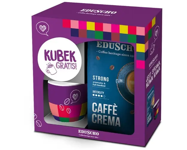 Cafea EDUSCHO CREMA STRONG, boabe, 1000 g + cana