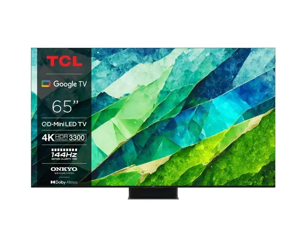 Televizor MiniLED TCL 65C855, 164 cm, Smart Google TV, 4K Ultra HD, 100Hz, Clasa F (Model 2024)