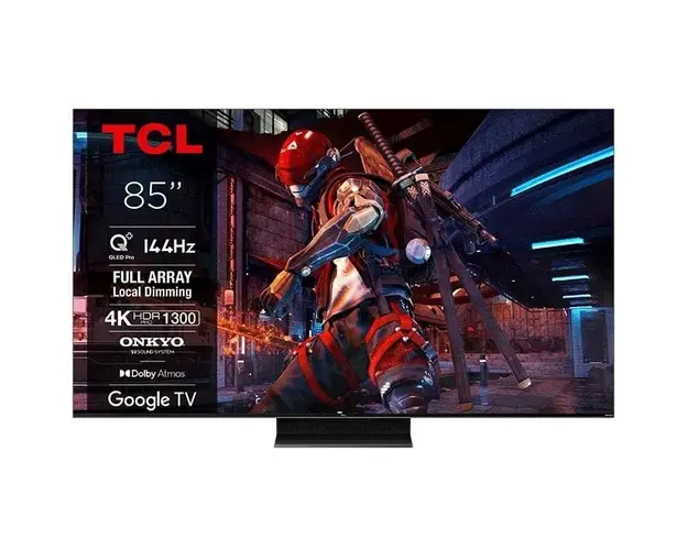Televizor TCL QLED 85C745, 214 cm, Smart Google TV, 4K Ultra HD, 100Hz, Clasa F (Model 2024)