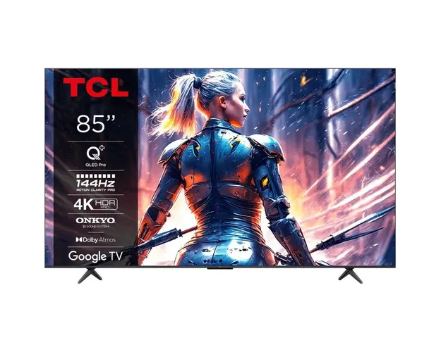 Televizor TCL QLED 85T8B, 214 cm, Smart Google TV, 4K Ultra HD, 100Hz, Clasa F (Model 2024)