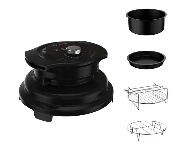 Accesoriu pentru gatire cu aer cald Tefal Turbo Crisp LF101810, compatibil cu Turbo Cuisine CY75xx, 4 programe, temperatura ajustabila, ecran LED, negru