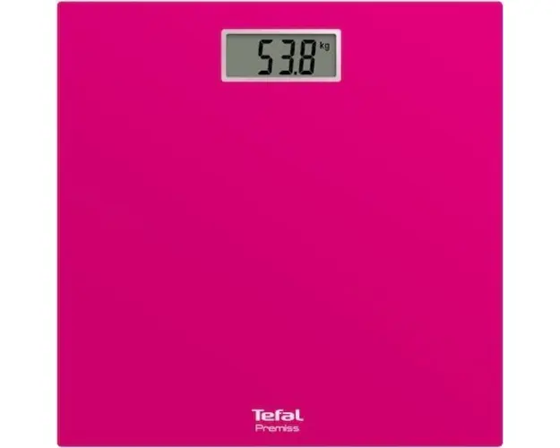 Cantar de baie TEFAL Classic PP1403V0, capacitate maxima 150kg, Auto ON/OFF, suprafata de sticla, roz