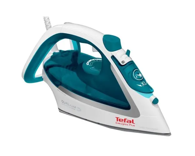 Fier de calcat TEFAL EasyGliss Plus FV5718E0, 2500W, 190g/min, Easygliss Plus , Durilium AirGlide, functie calcare verticala, Auto OFF, Autosteam, alb&amp;albastru, turcoaz