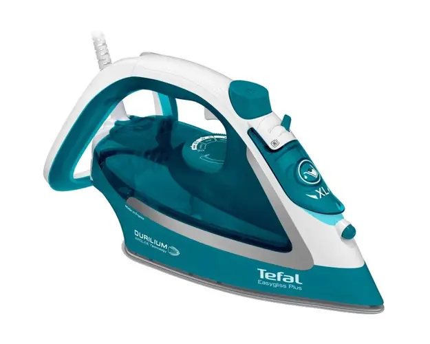 Fier de calcat Tefal FV5737E0 EasyGliss Plus, 2500W, talpa Durilium Airglide, jet de abur 45g/min, rezervor apa 270ml, auto-off, turcoaz