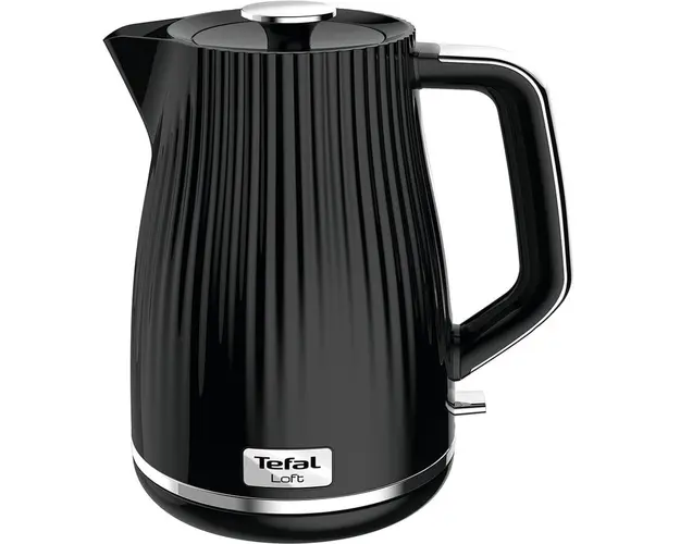 Fierbator Tefal Loft KO250830, 2400 W, 1.7 L, Oprire automata, filtru anticalcar, indicator luminos, negru