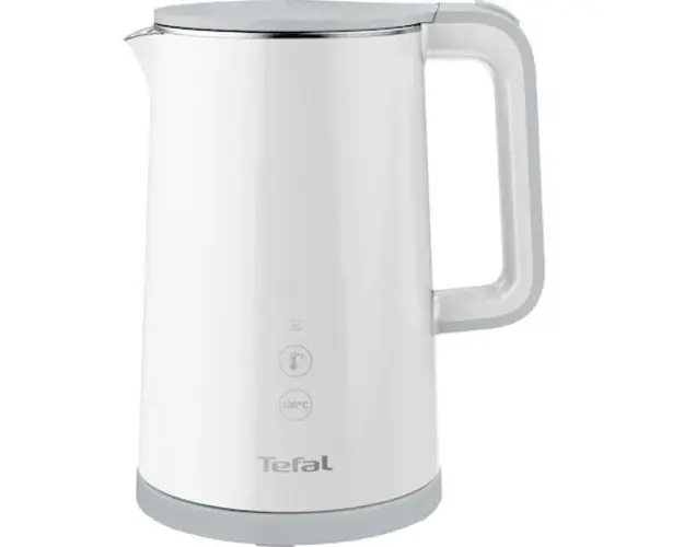 Fierbator Tefal Sense KO693110, 1800W, capacitate 1.5L, ecran digital, 5 trepte de temperatura, baza rotativa, interior inox, alb