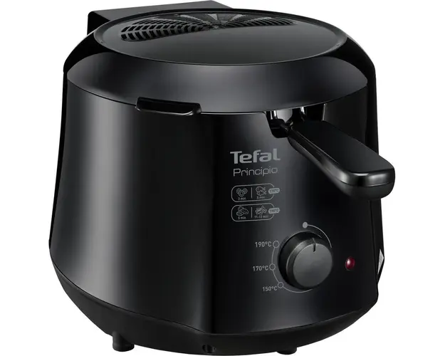 Friteuza Minicompact Principio FF230831, 1000 W, 0.6 kg, 1.2 l, termostat reglabil, negru
