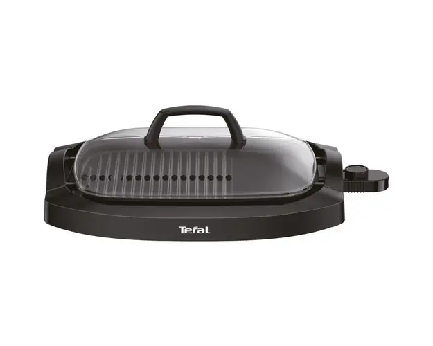 Gratar electric Tefal CB6A0830 Plancha, 2000 W, 2 zone de gatit, suprafata antiaderenta, capac, Negru