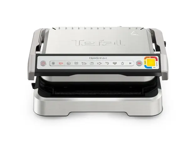 Gratar electric Tefal OptiGrill 2 in 1 GC773D30, 2100W, 9 programe de gatire automate, indicator gatire, placi detasabile cu invelis antiaderent, argintiu