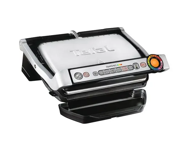 Gratar electric Tefal Optigrill+ Wafles GC716D12, 2000 W, 6 programe, indicator pentru nivelul de gatire, placi detasabile, accesoriu pentru gofre, negru/argintiu