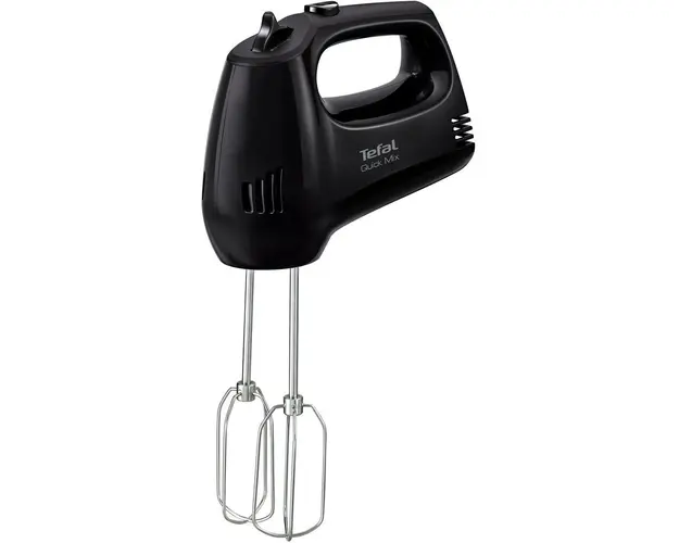 Mixer de mana Quick Mix HT310838, 300 W, 5 viteze, functie Turbo, teluri si carlige metalice, negru