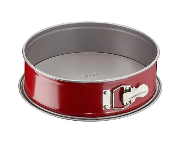 Forma tort TEFAL Delibake J1641474, 27cm, Otel carbon, rosu