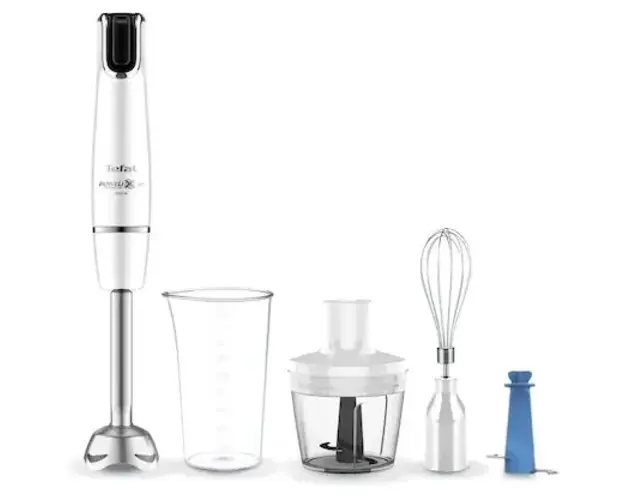 Mixer vertical Tefal InfinyForce HB944138, 1000W, tehnologie Powelix, accesoriu zdrobire, tocator, tel, recipient 800ml, alb