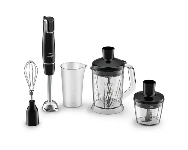 Mixer vertical Tefal InfinyForce HB94L830, 1000 W, 5 accesorii, pahar de masurat 800ml, capacitate tocator 500ml, Tehnologia Powelix, inox, negru