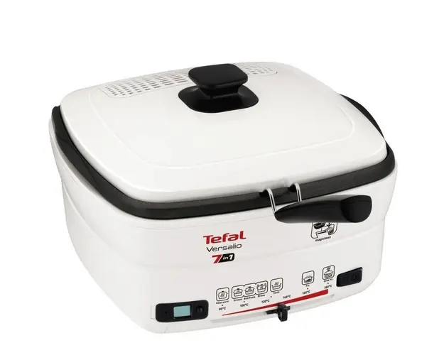 Multicooker 7 in 1 Tefal Versalio Deluxe FR490070, 1600 W, 1 kg, Bol detasabil, Alb/Negru