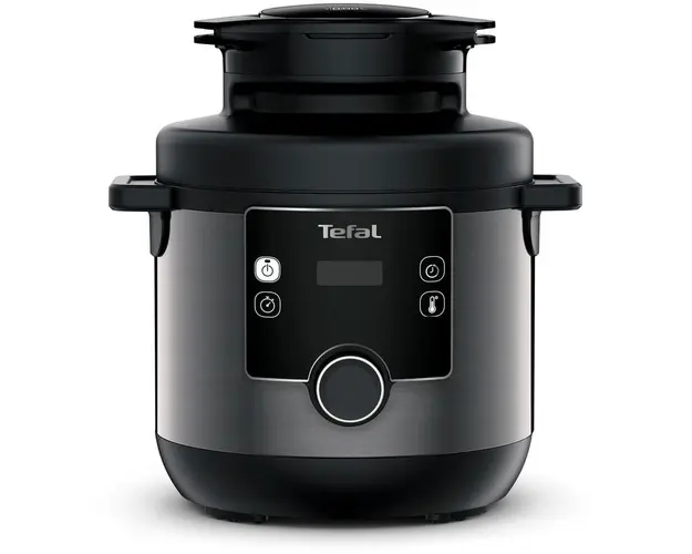 Oala sub presiune electrica Tefal Turbo Cuisine &amp; Fry CY778830, 1200W, Tehnologie Spherical Bowl, capacitate 5 L, pastrare la cald, invelis antiaderent, negru &amp; gri