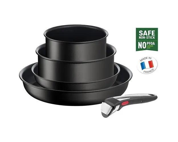 Set 4 Tigai + Maner, Tefal, Negru