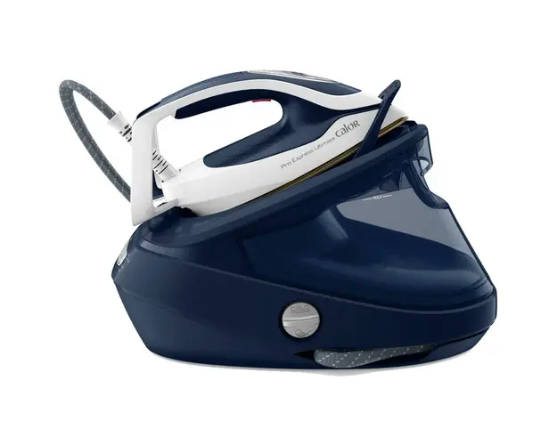 Statie de calcat cu boiler de inalta presiune Tefal Pro Express Ultimate GV9720E0, 3000W, 8 bari, jet de abur 590 g/min, talpa Durilium Airglide Autoclean, rezervor 1.2L, umplere continua, 3 setari de temperatura, albastru
